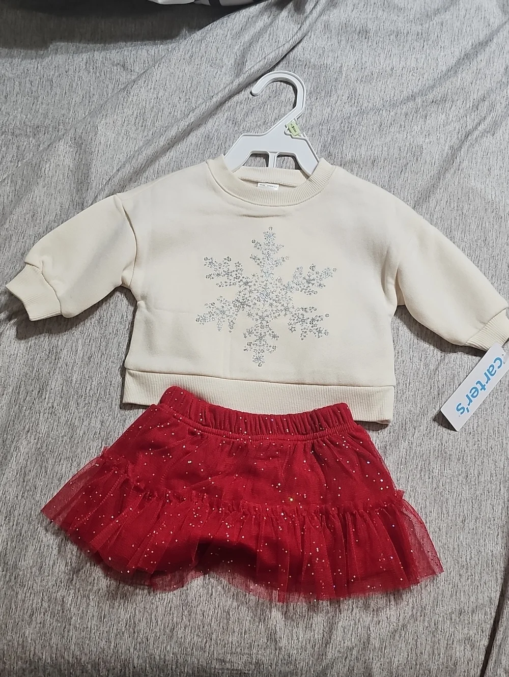 Carter's Cream and Gray Marled Knit Outfit